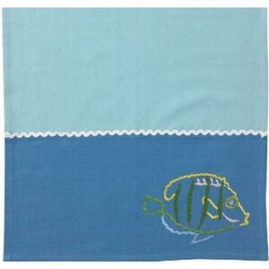 Coastal Swim with the Fish Embroidered Cotton Kitchen Dish Towel